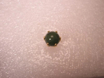 Genuine Green Jade Stone Ball Design Vintage TINY SMALL Tie Tack Lapel Pin x63 - Image 1 of 4
