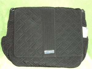 Vera Bradley Messenger Bag in Black Microfiber Cross body Free Shipping $125 - Picture 1 of 1
