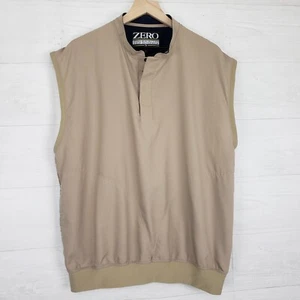 Zero Restriction Golf Vest Men's Large Khaki Beige Sleeveless Made in USA - Picture 1 of 13