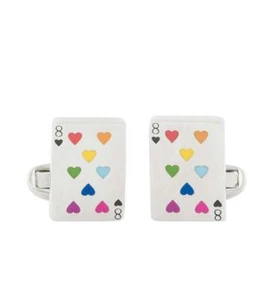 Paul Smith Men's Multi-Coloured Hearts Playing Cards Cufflinks BNIB - Picture 1 of 2