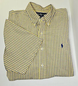 Ralph Lauren Herren Kurzarmhemd BLAKE blau/gelb/weiß kariert Größe L - Bild 1 von 7
