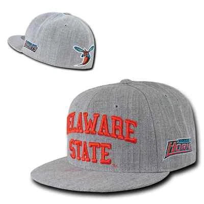DSU Delaware State University Hornets NCAA Fitted Flat Bill Baseball Cap Hat - Image 1 of 3