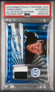 2013 Panini Totalmente Certificato #233 Tomas Hertl AU PSA Autentico Auto 10 #25/25 - Foto 1 di 2