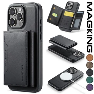 Removeble Magnetic Case Leather MagSafe Wallet For iPhone 12 13 14 15 16 17 - Picture 1 of 144