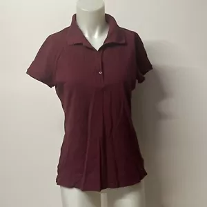Arizona Mujer Borgoña Manga Corta Cuello Camisa Elástica Talla Grande - Imagen 1 de 10