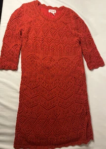 Cat & Jack Girl’s 3/4 Sleeve Red Sparkle Sweater Dress,  Size M 7/8 - Picture 1 of 5