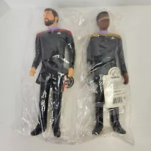 Applause VTG Star Trek Action Figure Vinyl Dolls Set Riker Geordi La Forge New - Picture 1 of 11