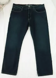 40 W x 32 L EDDIE BAUER Men's Fleece Lined Jeans Straight Fit DK Heritage - Picture 1 of 12
