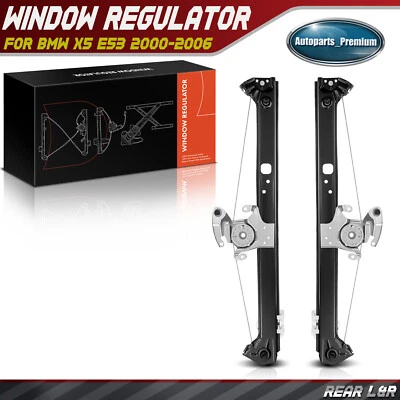 2x Reguladores de ventana eléctrica sin motor para BMW X5 E53 2000-2006 trasero izquierdo y derecho Foto 1 de 4