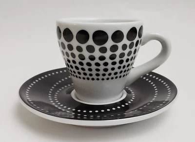 Bodum Paula Espresso Demitasse Taza Platillo Blanco y Negro 2 Piezas Foto 1 de 4