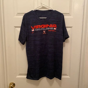 Virginia UVA Cavaliers Football Team Issued Nike Blue Orange T-Shirt Large - Picture 1 of 2