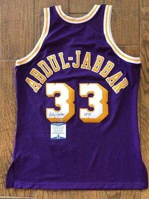 KAREEM ABDUL JABBAR Signed JERSEY w inscription BAS COA authentic Mitchell ness - Image 1 of 4