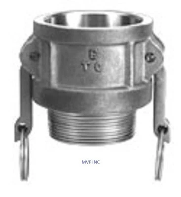 4" Type B Camlock Female Coupler x Male NPT 304 Stainless, Hose B400SS304 - Image 1 of 4