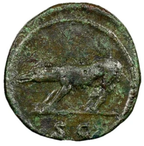 NGC XF Trajan 98-117 AD Roman Empire AE SHE-WOLF Quadrans EXTREME SCARCE VARIETY - Picture 1 of 6