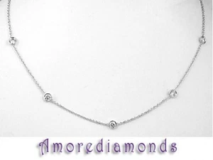 0.84 ct G SI1 round diamonds by the yard eyeglass bezel necklace 18" 14 diamonds - Picture 1 of 1