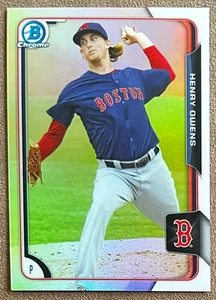 2015 Bowman Chrome Refractor #BCP92 Henry Owens /499 Red Sox Numbered Parallel - Picture 1 of 2