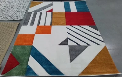 Alfombra Marfil Azul Pavo Real 5'-3" x 7'-6" Defecto, Precio Reducido 1172786310 HLW709B-5 Foto 1 de 4