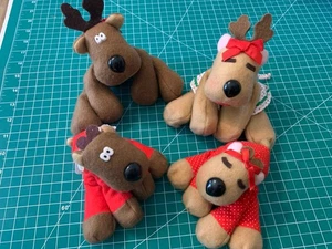 4 Vintage Rodney and Friends Hallmark Plush Rhonda Reindeer Randy Ramona Burger - Picture 1 of 14