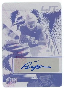 Bijan Robinson 2022 Pro Set Metal LIT Magenta Printing Plate 1/1 #L-BR1 Leaf RC - Picture 1 of 2