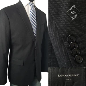 Chaqueta Abrigo Deportivo Banana Republic Gris Hopsack 44R Calce Ajustado - Imagen 1 de 19