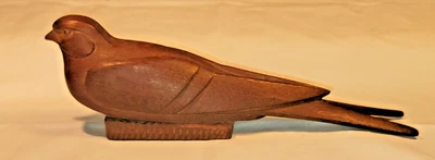 C 1930s G. ROUXEL FRENCH ART DECO SCUPTURE Wood Bird HAWK PIGEON Vannes France - image 1 of 4