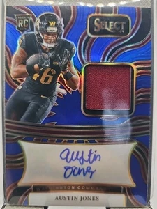 2024 PANINI SELECT - AUSTIN JONES - ROOKIE PATCH AUTO - Blue PRIZM #/75 - Picture 1 of 2