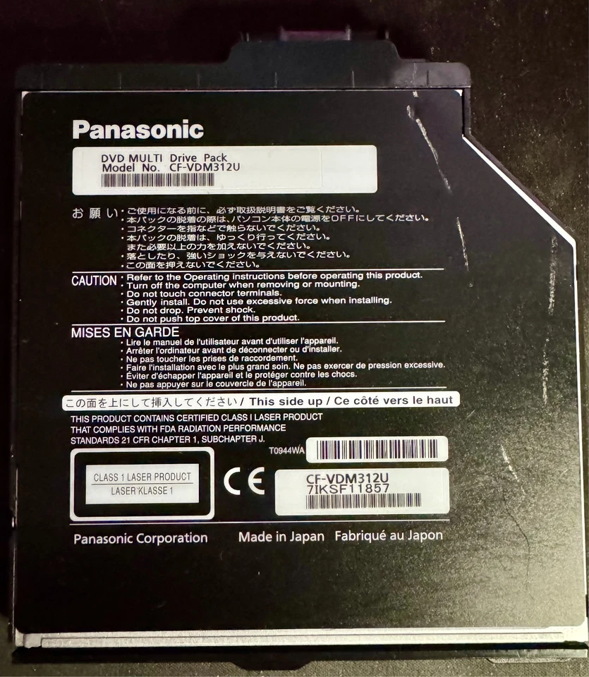 Unidad óptica múltiple CF-31 DVD Rom OEM genuina Panasonic ToughBook CF-VDM312U Foto 1 de 1