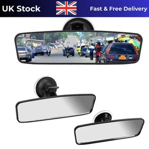 Car Rear View Mirror with Suction Cup, Anti Glare Wide Angle HD Auto Inside Rear - Picture 1 of 5