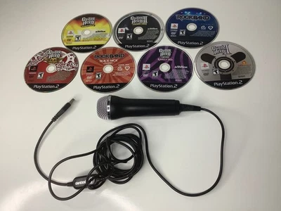 Lot Of 7 Guitar Hero & Rockband PS2 Disc Only + Rockband Microphone TESTED - Image 1 of 4
