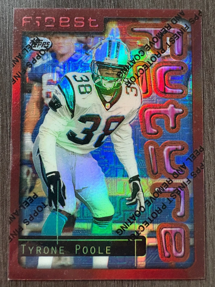 1997 Topps Finest Tyrone Poole #177 Carolina Panthers Refractor - Image 1 of 2