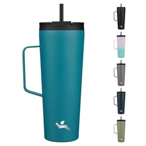 Insulated Tumbler with Handle and Straw, 26 OZ Travel Coffee Mug Stainless St... - Picture 1 of 7