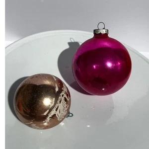 Rare large size Vintage Shiny Brite Christmas ornament Fuchsia pink  - Picture 1 of 6
