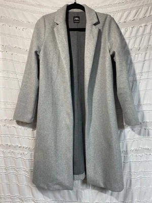 Zara Gray Open Felt Coat  - Image 1 of 4