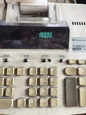 Texas Instrument TI-5033 SV 12 Digit Printing Calculator W/ Power Cord - Image 1 of 4