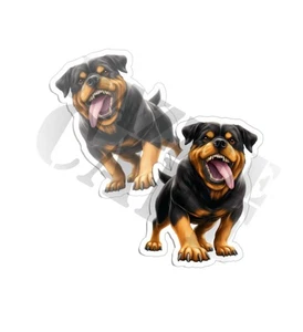 Rottweiler Calcomanía Impermeable Vinilo Adhesivo Coche Laptop Perro Criaturas Mimosas PACK de 2 - Imagen 1 de 3