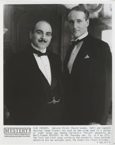 David Suchet Hugh Fraser detective Hercule Poirot foto originale 8x10 pubblicità - Foto 1 di 1