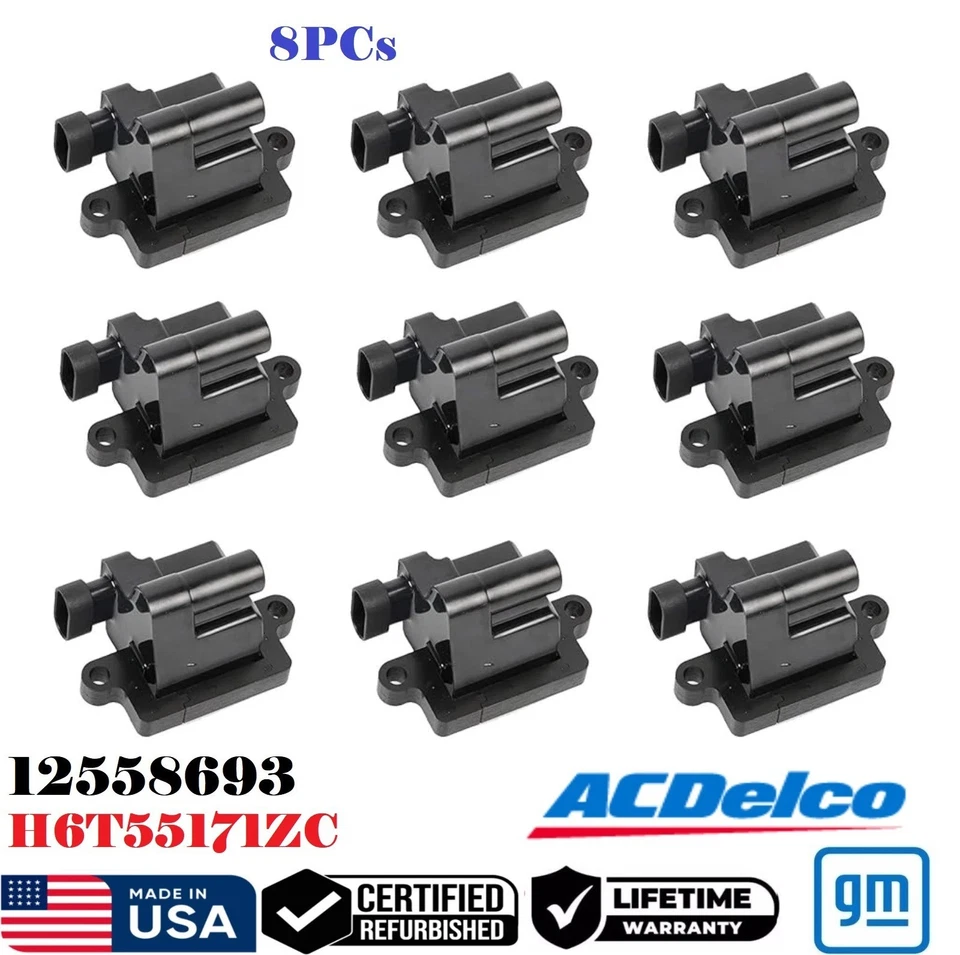 ✅GENUINE ACDELCO 8x Ignition Coils For 1999-2009 GM 4.6L 5.3L 6.0L V8 # 12558693 - Image 1 of 1