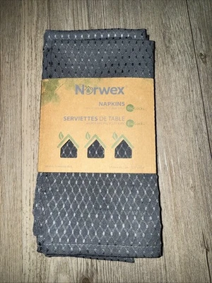 全新 Norwex 深灰色 餐巾 四件套 回收超细纤维 BacLock 石墨 — 第 1/3 张图片
