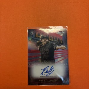 2025 Topps Finest - Auto Rhett Lowder DAV-RL Red Refractor  1/5 (RC) Bookend - Picture 1 of 13