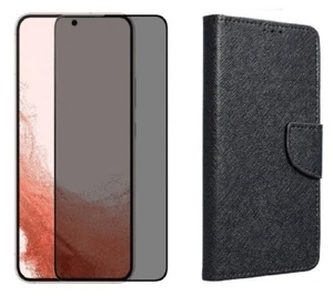 Coque Portefeuille + Verre Trempé Anti Espion pour Samsung Galaxy S25 S24 S23 FE - Imagen 1 de 14