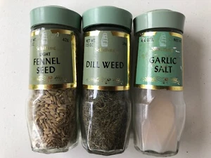 McCormick Schilling Green Label Spice Jar (3) Fennel Seed, Garlic Salt Dill Weed - Picture 1 of 3