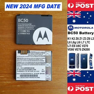 MOTOROLA BC50 GENUINE Battery K1 K2 Z6 Z1 Z3 L2 L6 L7 E6 700mAh Local Seller - Photo 1 sur 12