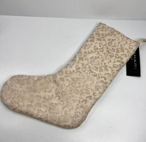 Tahari Home Christmas Stocking Gold Leopard Print - Picture 1 of 4