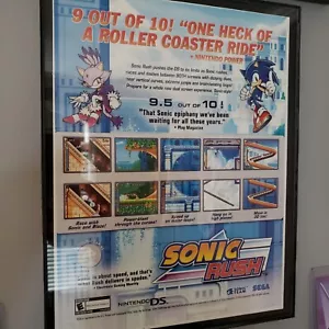 FRAMED 2005 Sonic Rush ad/poster DS Video Game Wall Art - Picture 1 of 4
