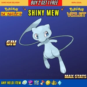 Pokemon Scarlet And Violet ✨6IV SHINY Mew ✨Max Stats✨Any Held Item. - Picture 1 of 2