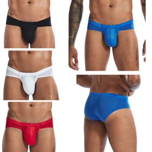 Men Briefs Bulge Pouch Ice Silk Underwear Sexy Ultra Thin Panties Thong - Bild 1 von 33