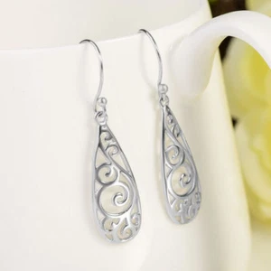 925 Silver Plated Drop Earrings Women's Fashion Jewelry TK17-12 - Picture 1 of 11