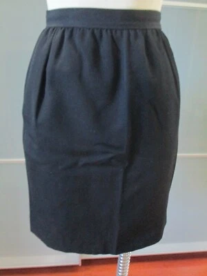 Vintage Saint Laurent rive gauche Paris YSL Lana Negra (?) Falda lápiz talla 38 Foto 1 de 4