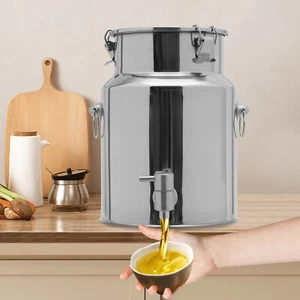 Beverage Drink Dispenser Milk Can Milk Transport Barrel Stainless Steel 10L - Picture 1 of 12