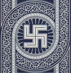 Playing Cards Single Card Old c1910 Antique Wide PEACETIME Good Luck SWASTIKA  C - Picture 1 of 3